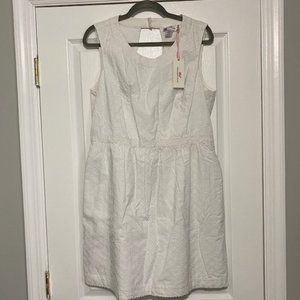 NWT Vineyard Vines Eyelet 100% Cotton Open Back Dress, 14